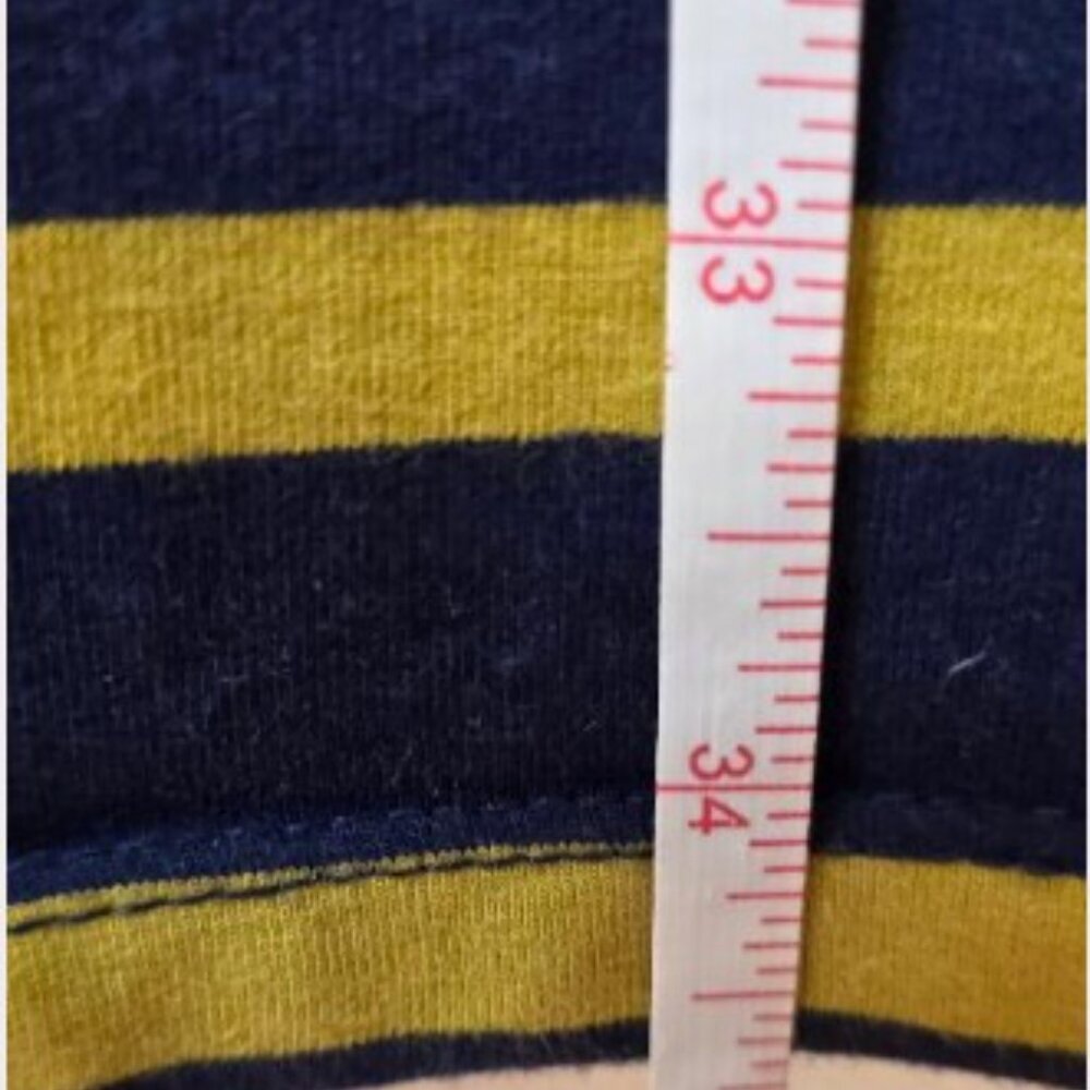 Old Navy Women Dress Bodycon V Neck Knit Blue Yellow Striped Short Sleeve Size L - Picture 10 of 12